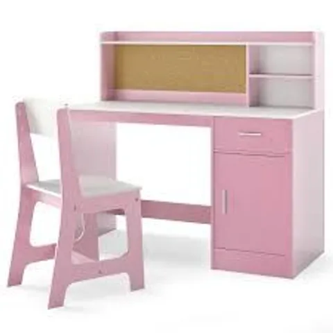 BOXED 2X CHILDREN'S DESK AND CHAIR SET CHILDREN'S DESK PINK