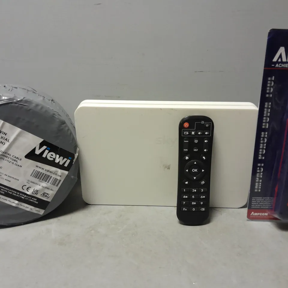 APPROXIMATELY 8 ASSORTED ITEMS TO INCLUDE - AMPCOM PRO CONNECTION , REMOTE , SKY HUB ETC