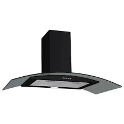 BOXED ELECTRIQ 90CM CURVED GLASS CHIMNEY COOKER HOOD - STAINLESS STEEL COMPARE SKU: EIQCURV90EN QUICKFIND CODE: 1412503