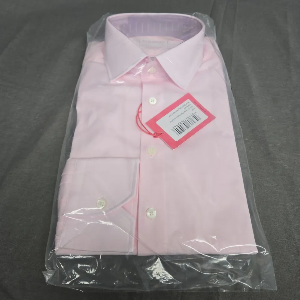 SEALED PINK SLIM FIT FORMAL PLAIN POPLIN SHIRT PINK - SIZE 15.5R NECK