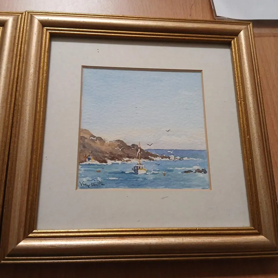 PAIR OF FRAMED COASTAL WATERCOLOUR PRINTS BY VIRGINIA WALTON