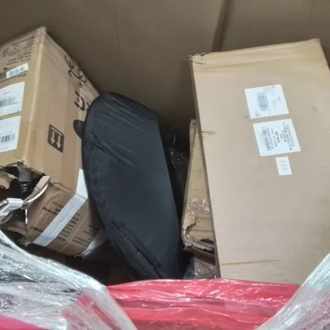 PALLET CONTAINING VARIOUS ASSORTED BOXED HOUSEHOLD ITEMS TO INCLUDE: FOLDING CHAIR, POP UP TENT, BICYCLE AND LOTS MORE UNMARKED BOXED ITEMS 