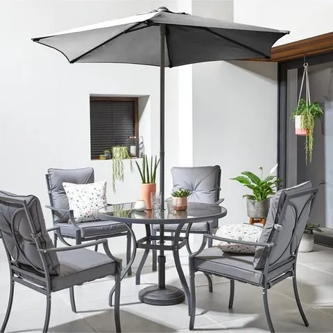 BOXED 2M PARASOL WITHOUT TILT, GREY