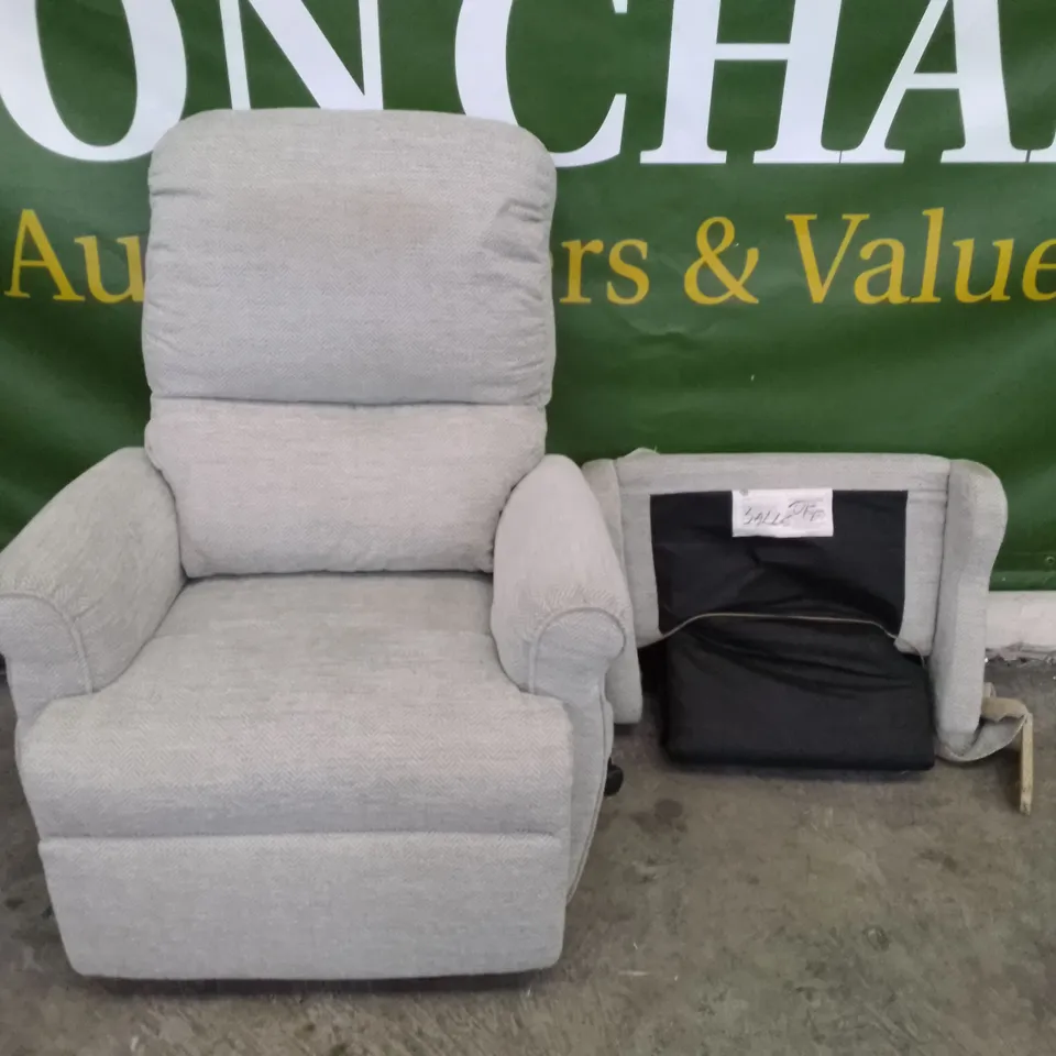 QUALITY DESIGNER G-PLAN NEWMARKET SMALL DUAL ELEVATE CHAIR - CHEVRON MIST FABRIC