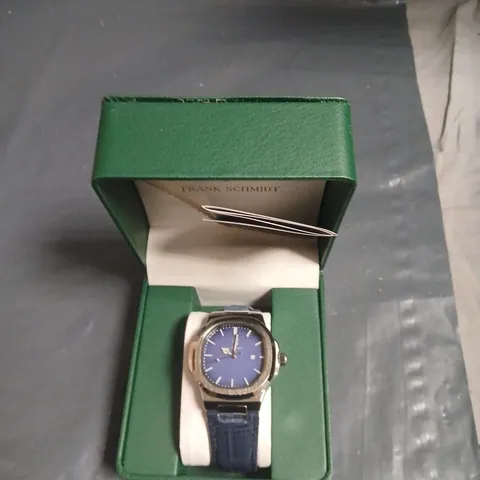 FRANK SCHMIDT WRISTWATCH – BLUE DIAL, STAINLESS STEEL CASE, BLUE STRAP 