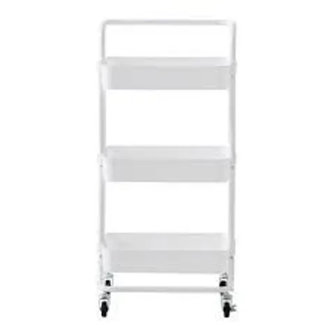 BOXED WHITE THREE TIER TROLLEY UNIT