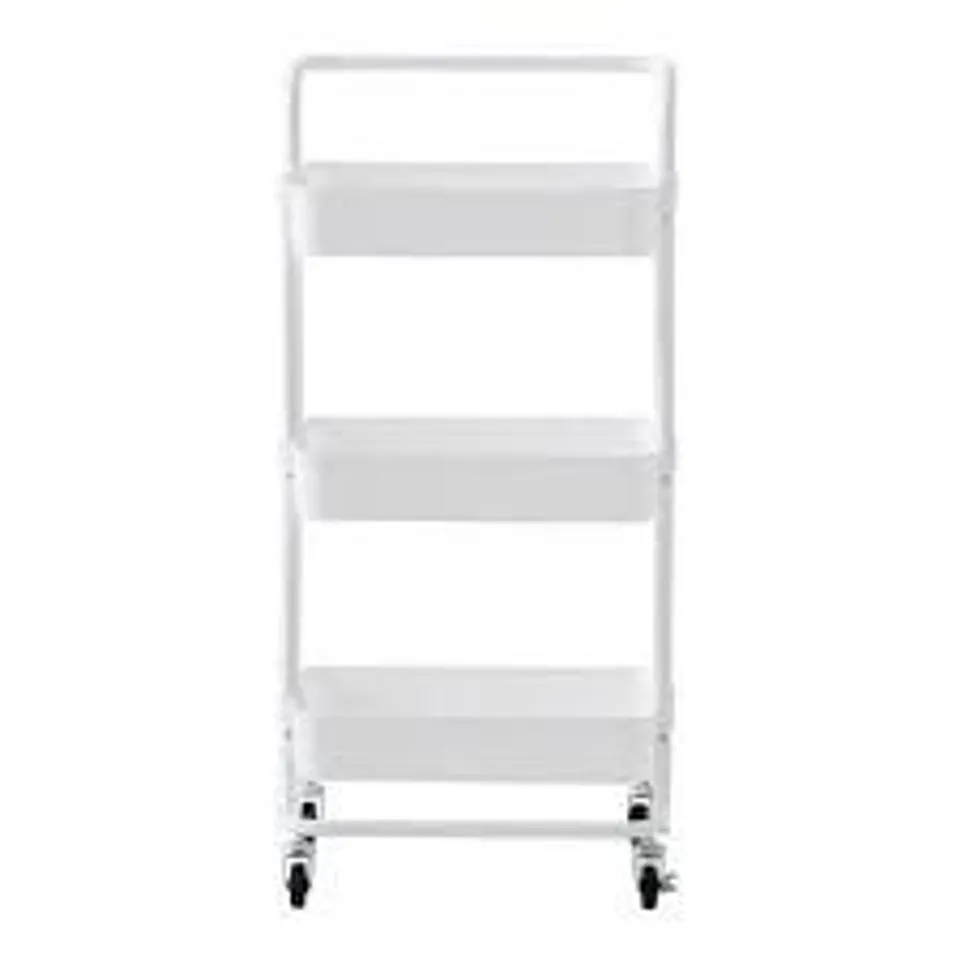 BOXED WHITE THREE TIER TROLLEY UNIT