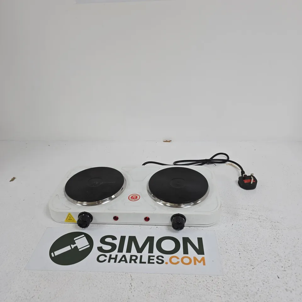 DOUBLE SOLID HOT PLATE – 2000W, 220V, WHITE (MADE IN CHINA)
