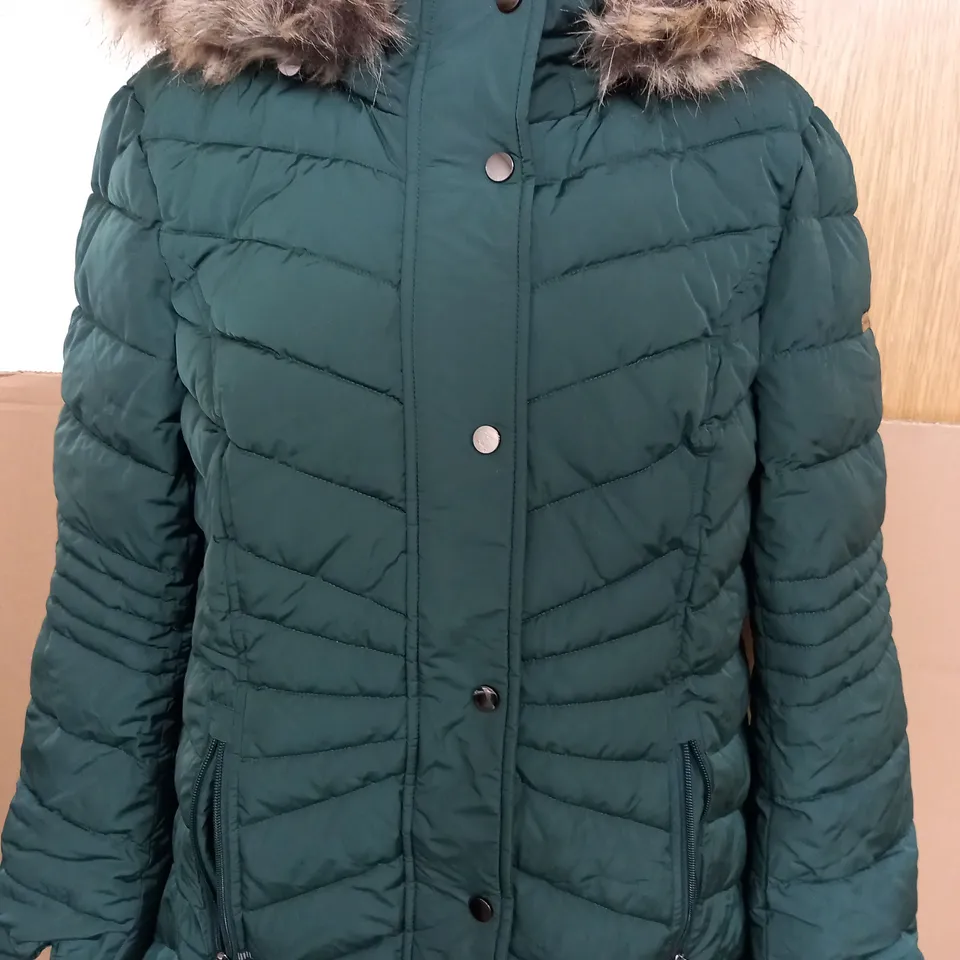 CENTIGRADE FAUX DOWN COAT IN FOREST GREEN SIZE LARGE