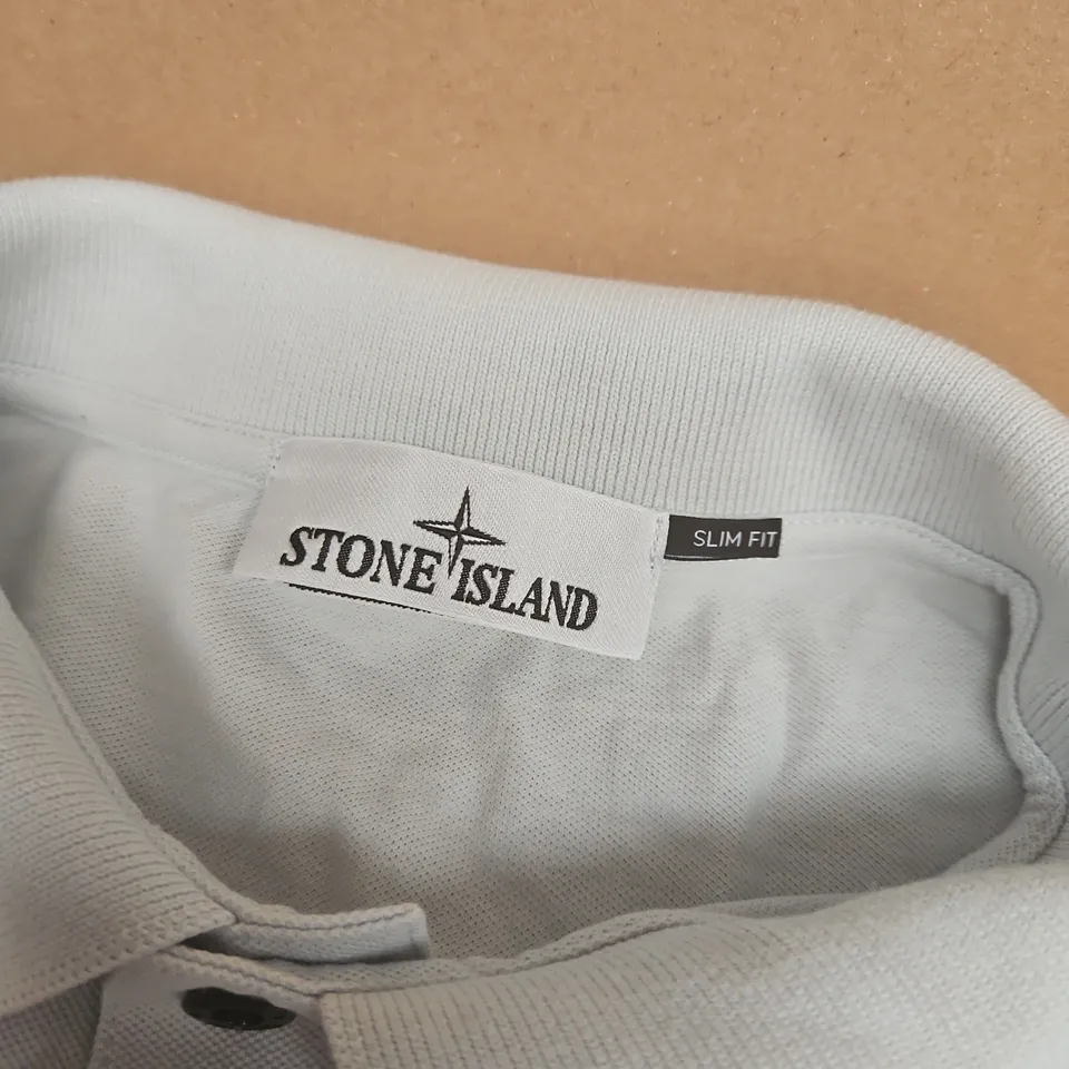 STONE ISLAND WHITE POLO SHIRT – SLIM FIT SIZE XL