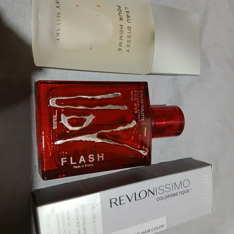 LARGE QUANTITY OF ASSORTED COSMETICS AND FRAGRANCES TO INCLUDE; VOX, REVLON AND ISSEY MIYAKE