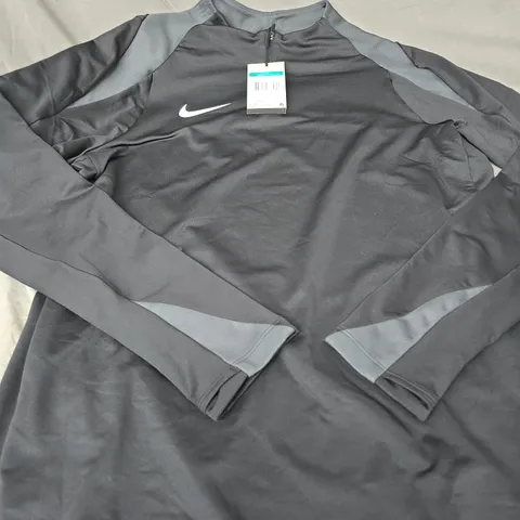 NIKE MEN'S LONG-SLEEVE TRAINING TOP – CHARCOAL/BLACK – XL