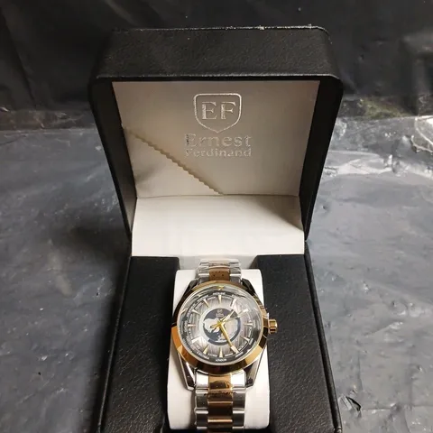 MENS ERNEST FERDINAND WATCH β GLOBAL DIAL β STAINLESS STEEL STRAP