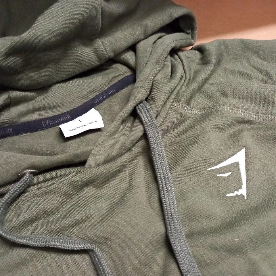 GYMSHARK GREEN HOODIE - L