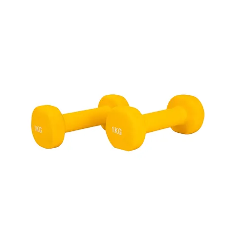 BOXED SET OF 2 X 1KG DUMBBELLS IN YELLOW