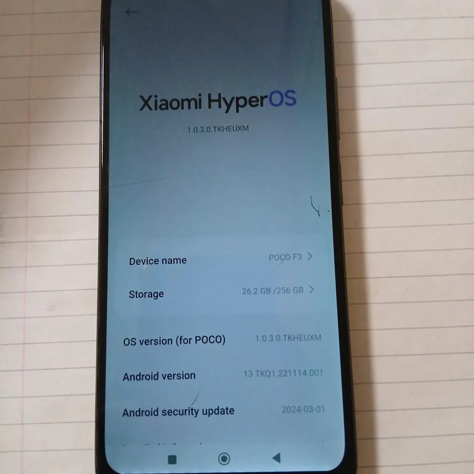 POCO F3 SMARTPHONE – 256GB – GREY (HYPEROS, ANDROID 13)