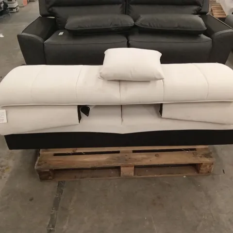 UNASSEMBLED LOREN IVORY PLUSH FABRIC 3 SEATER SOFA