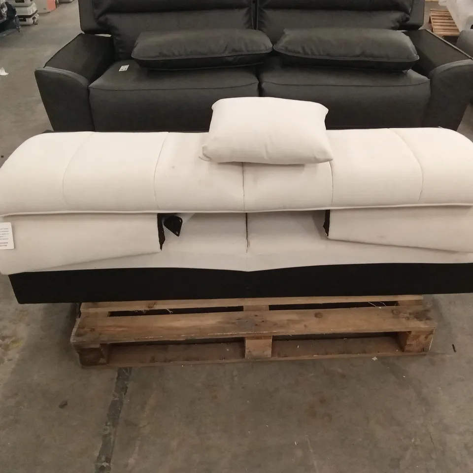 UNASSEMBLED LOREN IVORY PLUSH FABRIC 3 SEATER SOFA