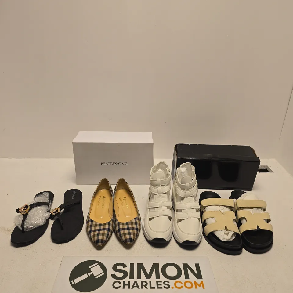BOX OF APPROXIMATELY 15 ASSORTED SHOES IN VARIOUS COLOURS, SIZE AND STYLES