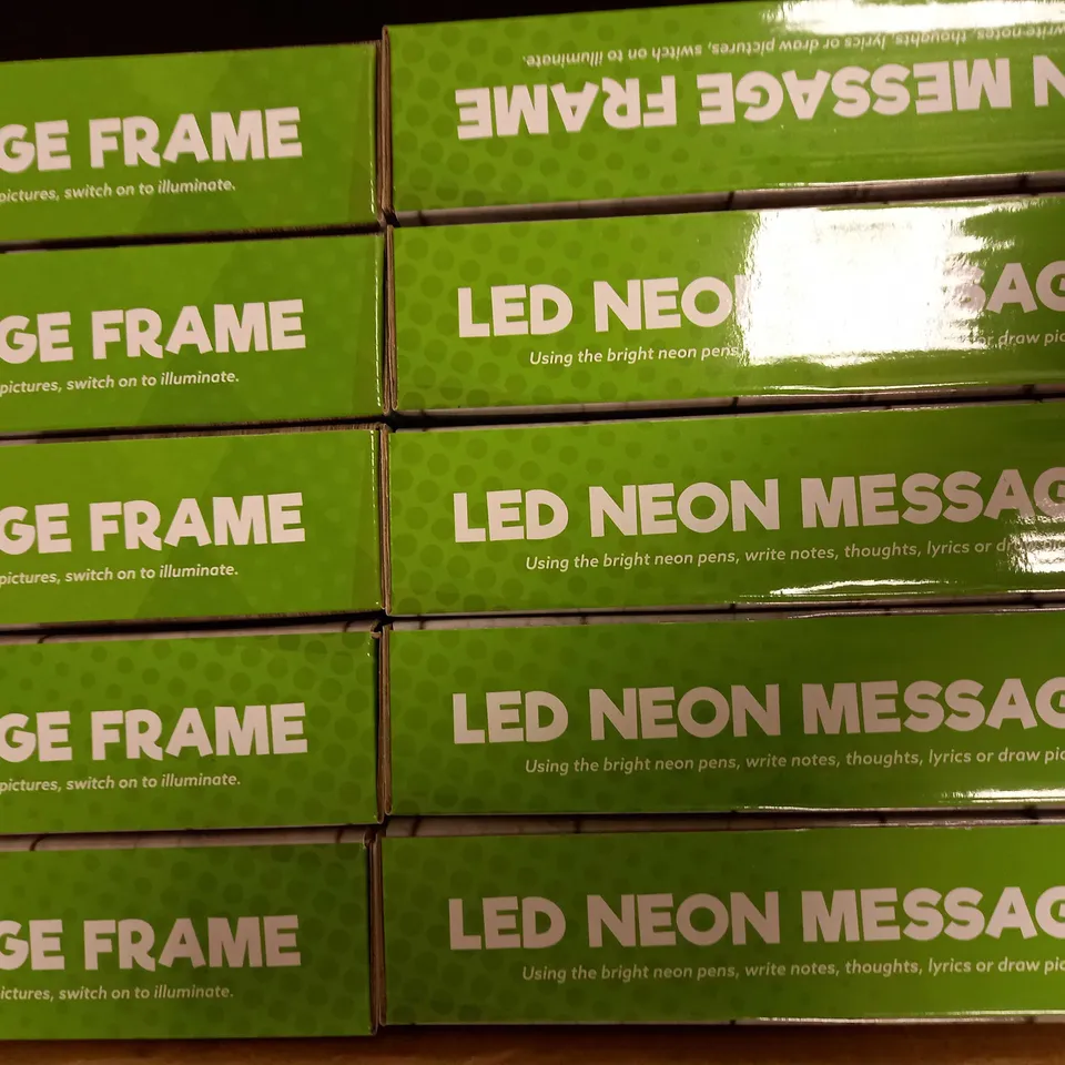 LOT OF 12 GLOBAL GIZMOS LED NEON MESSAGE FRAMES