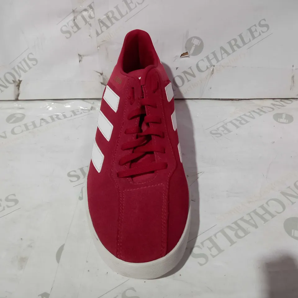 BOXED PAIR OF ADIDAS COPA SUPER SUEDE TRAINERS IN RED/WHITE UK SIZE 7