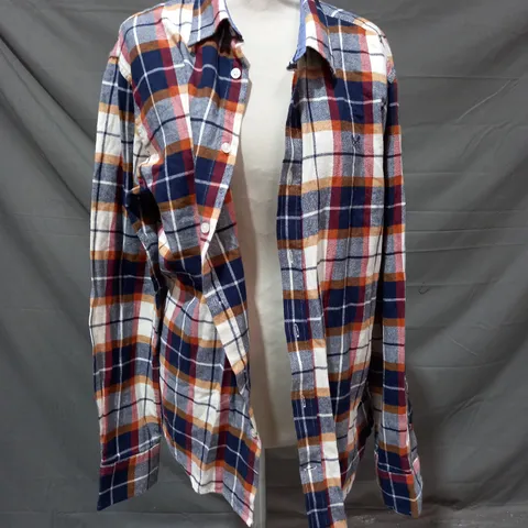 CREW CLOTHING COMPANY BRUSHED DARWIN CHECK CASUAL FIT SHIRT SIZE LARGE