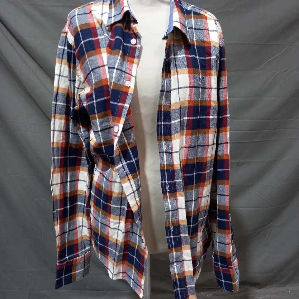 CREW CLOTHING COMPANY BRUSHED DARWIN CHECK CASUAL FIT SHIRT SIZE LARGE