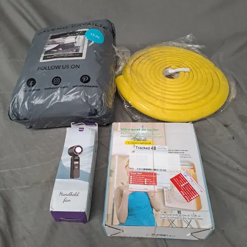 BOX OF APPROXIMATELY 10 ASSORTED HOUSEHOLD ITEMS TO INCLUDE - LAMP SHADE - TOWEL BALE - AIR COOLER - ETC - COLLECTION ONLY