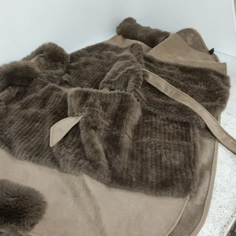 FRANK USHER BROWN FAUX FUR COAT (WOMEN'S)