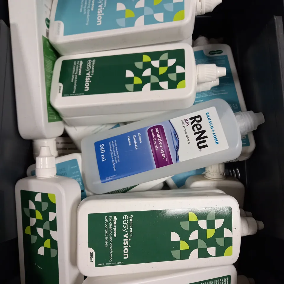 APPROXIMATELY 20 ASSORTED CONTACT LENS SOLUTION BOTTLES - COLLECTION ONLY 