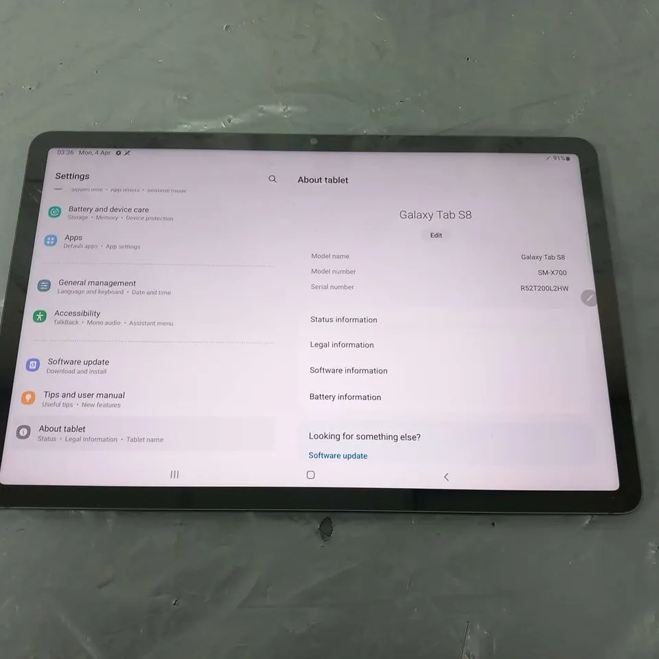 SAMSUNG GALAXY TAB S8 SM-X700 TABLET