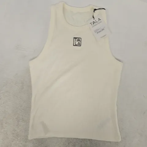 T/ALA 365 RIB LOGO RACER VEST IN COCONUT MILK SIZE MEDIUM