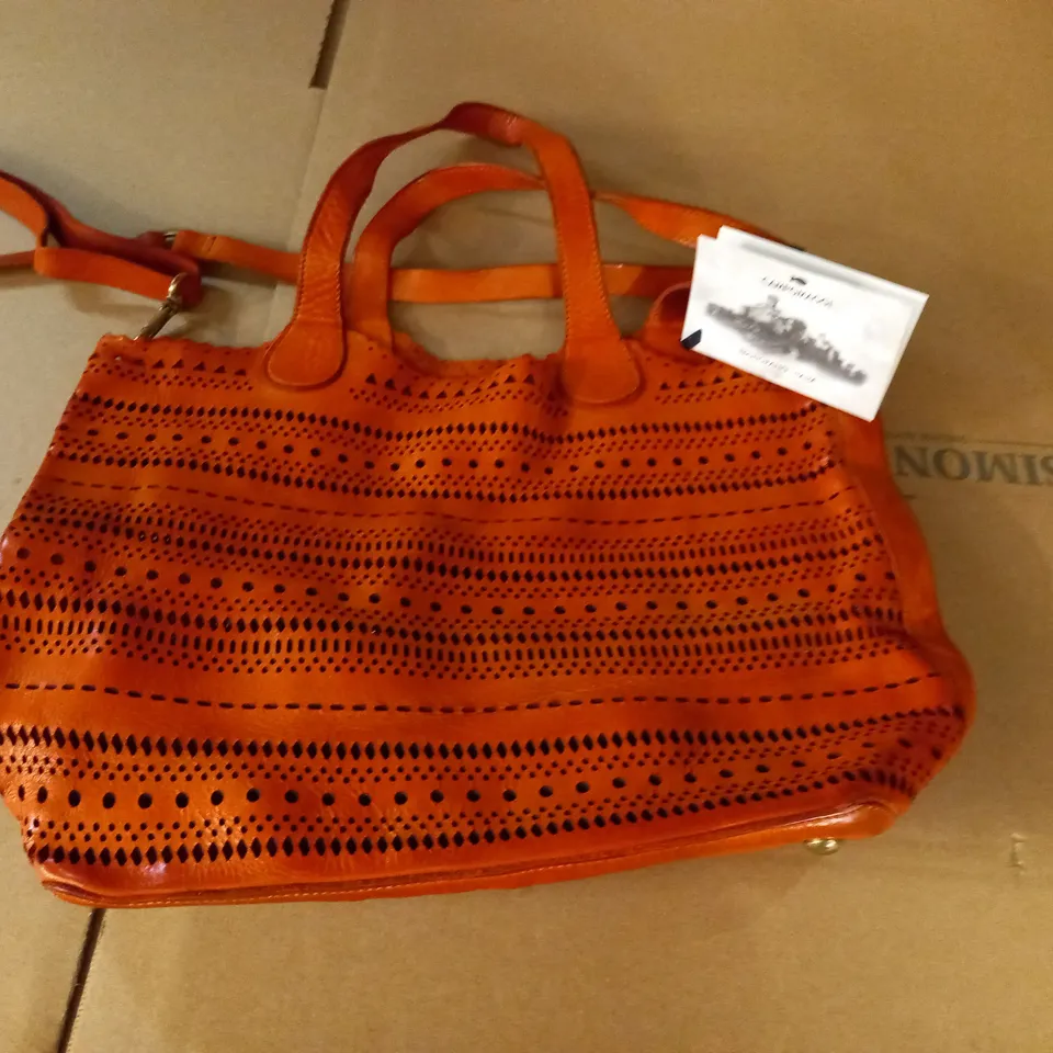 CAMPOMAGGI SHOPPER BAG IN ORANGE LEATHER