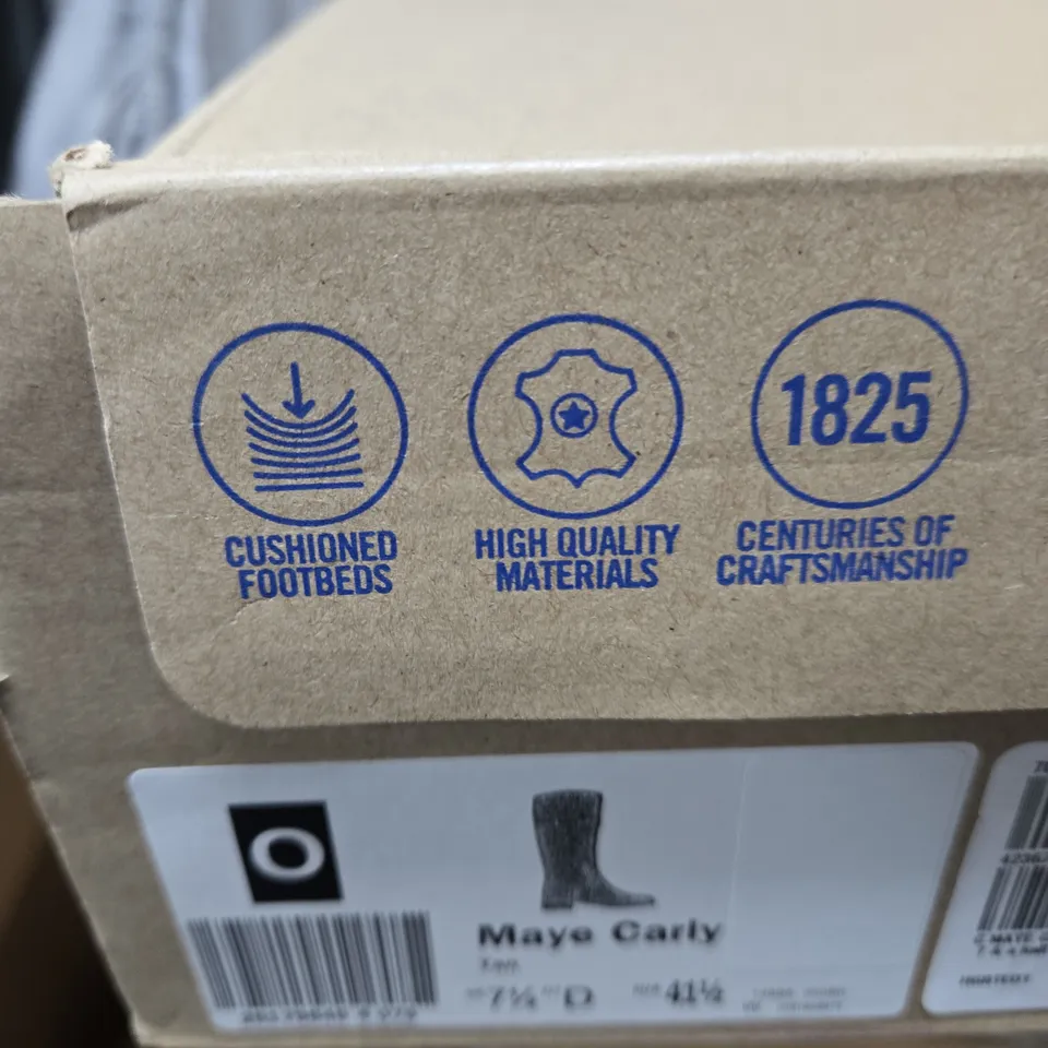 MAYE CARLY WOMEN'S KNEE-HIGH BOOT – BROWN LEATHER/SUEDE WITH BUCKLE STRAP - UK SIZE 7.5 