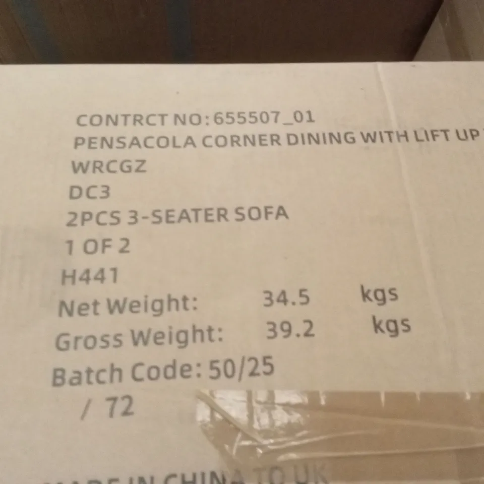 BOXED PENSACOLA OUTDOOR CORNER DINING SOFA // SOFA PARTS ONLY (1 BOX)
