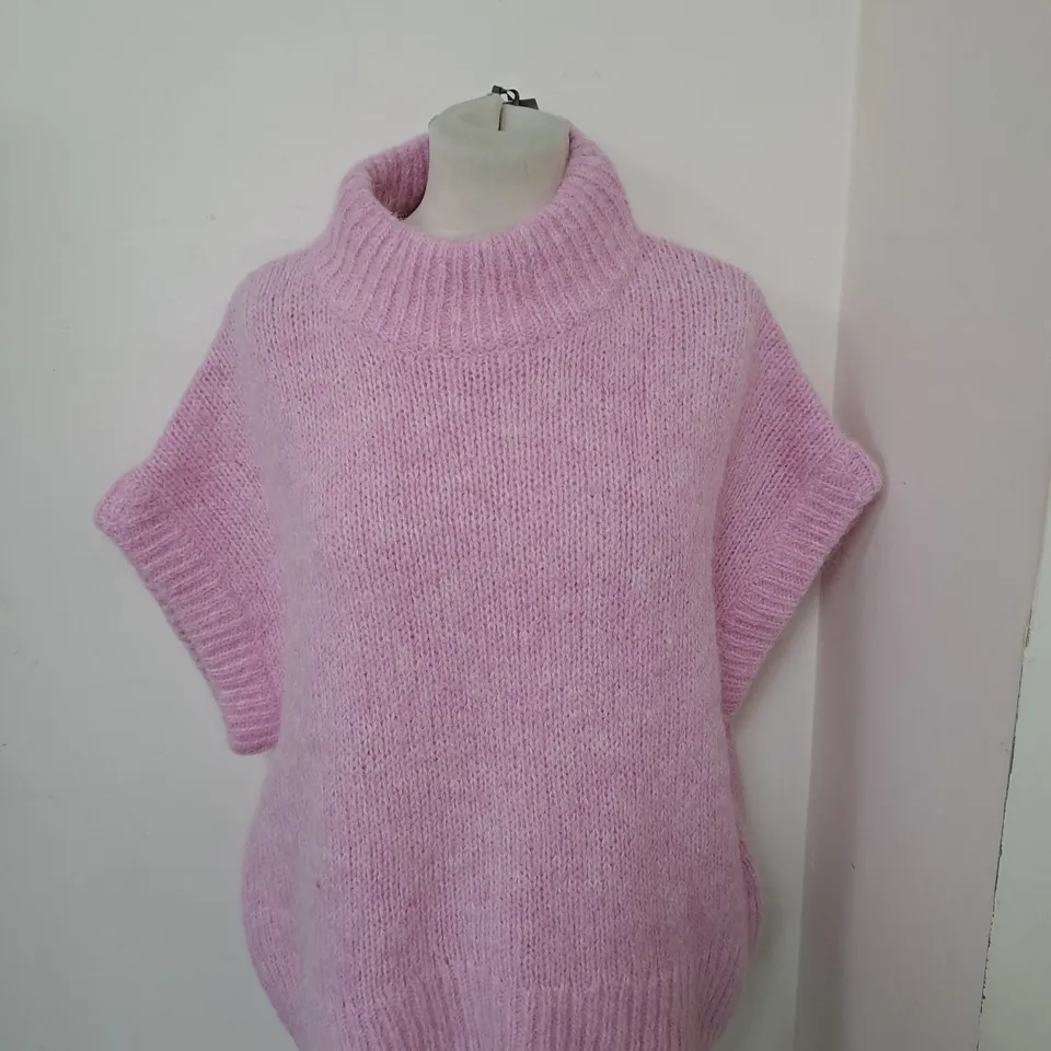 MINT VELVET PINK STAND NECK LAYERING JUMPER SIZE L