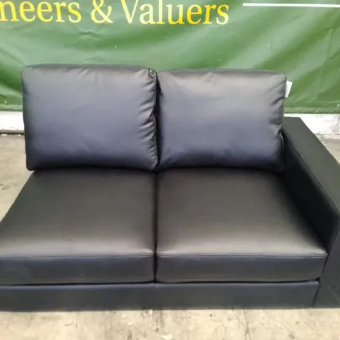 QUALITY DESIGNER BALTIMORE CORNER SOFA LHF SECTION - BLACK LEATHER