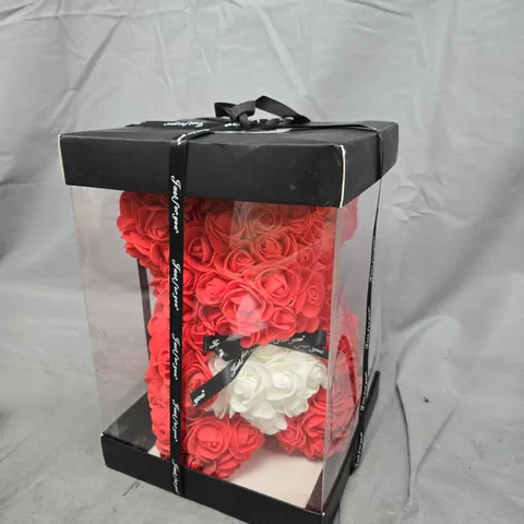 BOXED ROSE TEDDIE BEAR