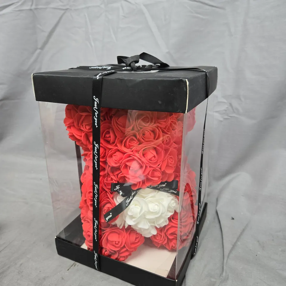 BOXED ROSE TEDDIE BEAR