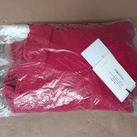 BAGGED CLUBL LONDON DAKOTA RED PUFF-SLEEVE MIDI DRESS IN RED SIZE UK 12