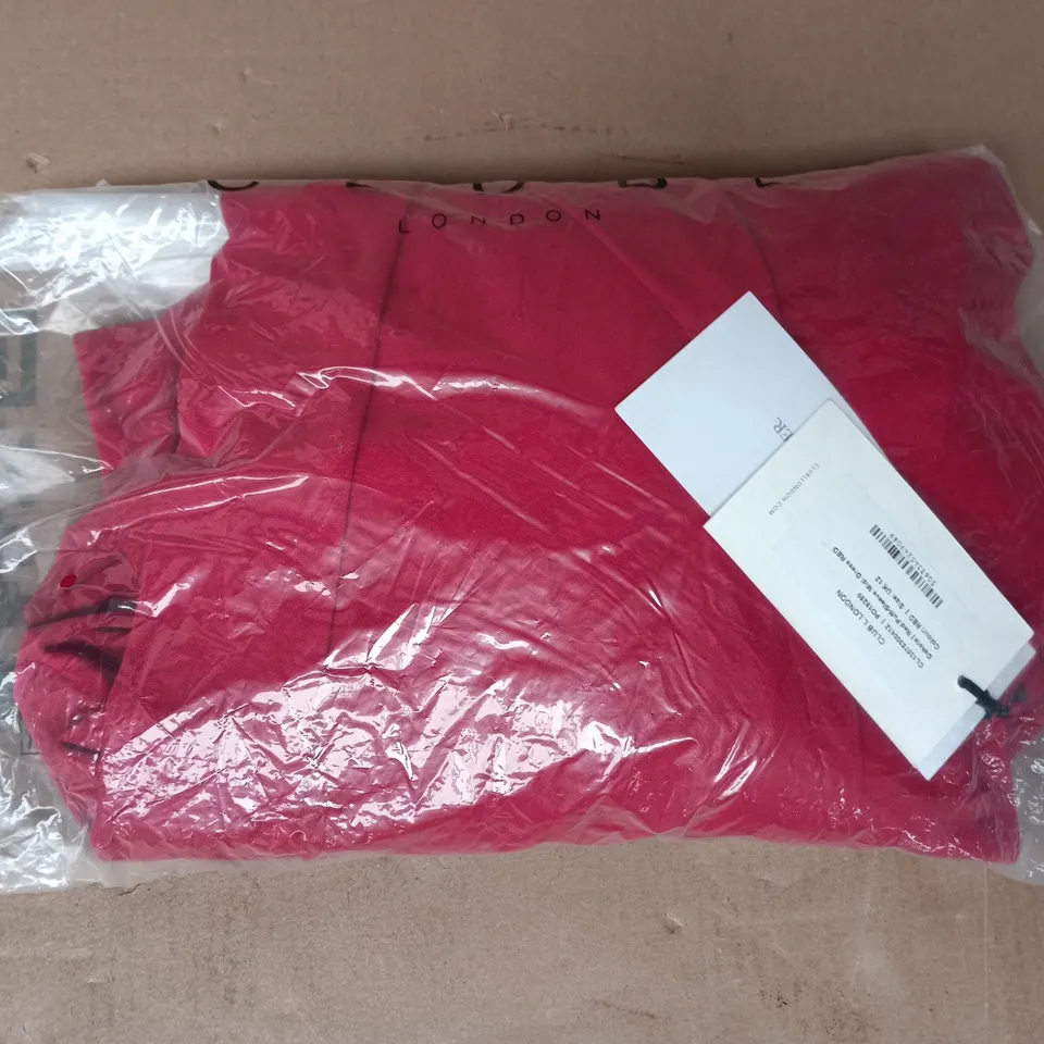BAGGED CLUBL LONDON DAKOTA RED PUFF-SLEEVE MIDI DRESS IN RED SIZE UK 12