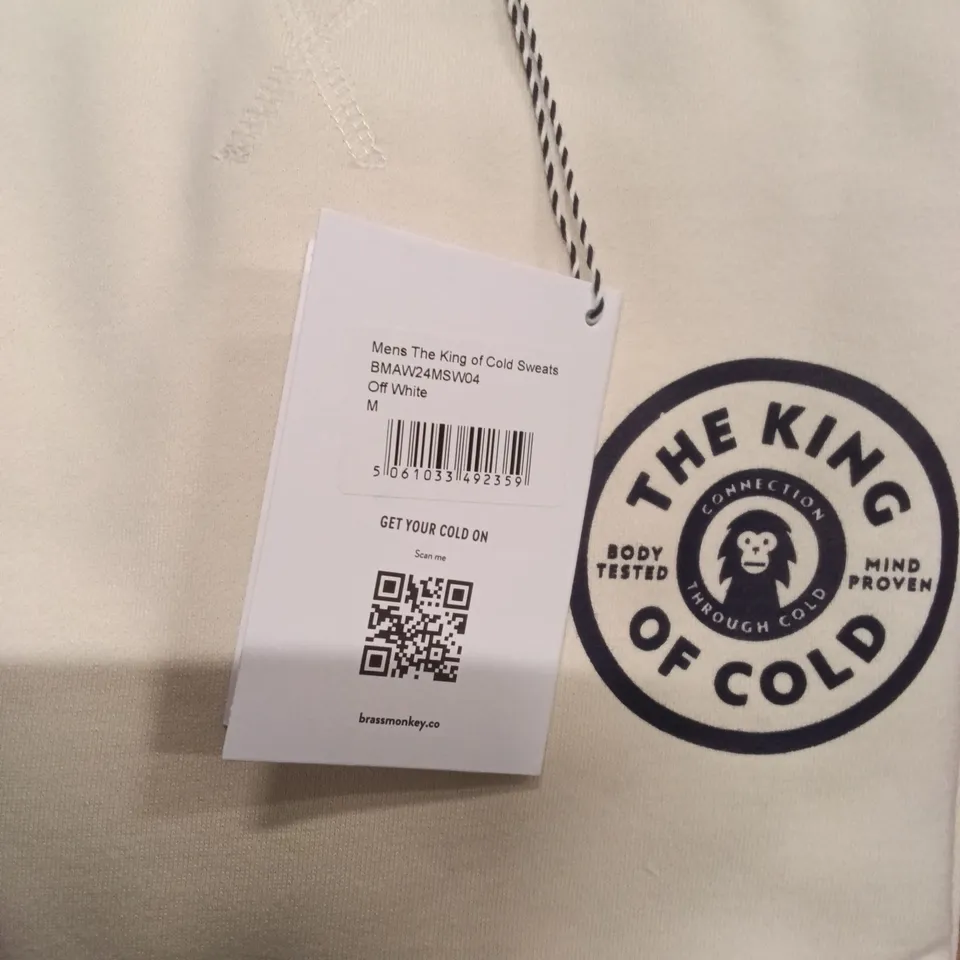 BRAND NEW BOX OF BRASS MONKEY SWEATS - OFF WHITE SIZE MEDIUM APPROXIMATELY 4