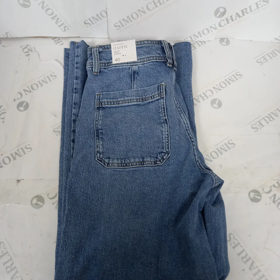 MNG CULOTTE HIGH WAISTED DENIM JEANS SIZE 12