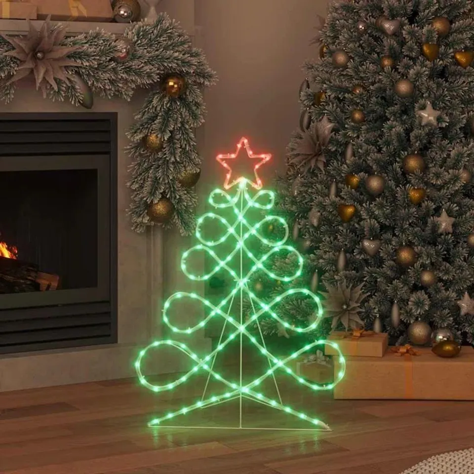 BOXED CHRISTMAS TREE SHAPE LIGHT MULTICOLOUR 80 X 56 CM PVC