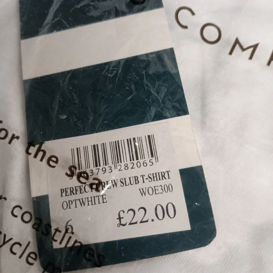 CREW CLOTHING COMPANY WHITE SLUB T-SHIRT – OPT WHITE - SIZE 6
