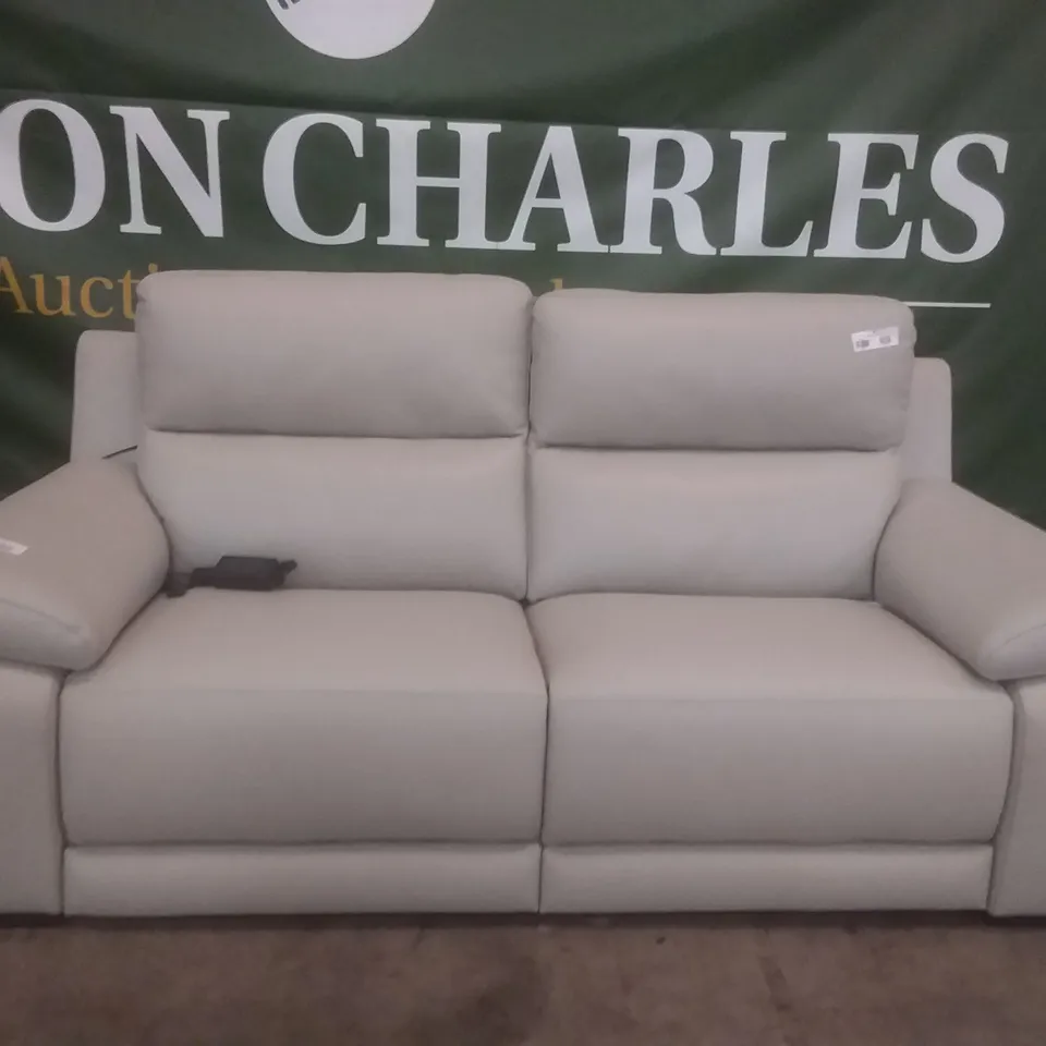 QUALITY DESIGNER MORENO 3 SEATER SOFA - GREY LEATHER 