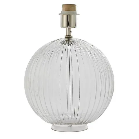 BOXED LUMINOSA JEMMA 1 LIGHT TABLE LIGHT CLEAR RIBBED GLASS & SATIN NICKEL PLATE (BASE ONLY), E27