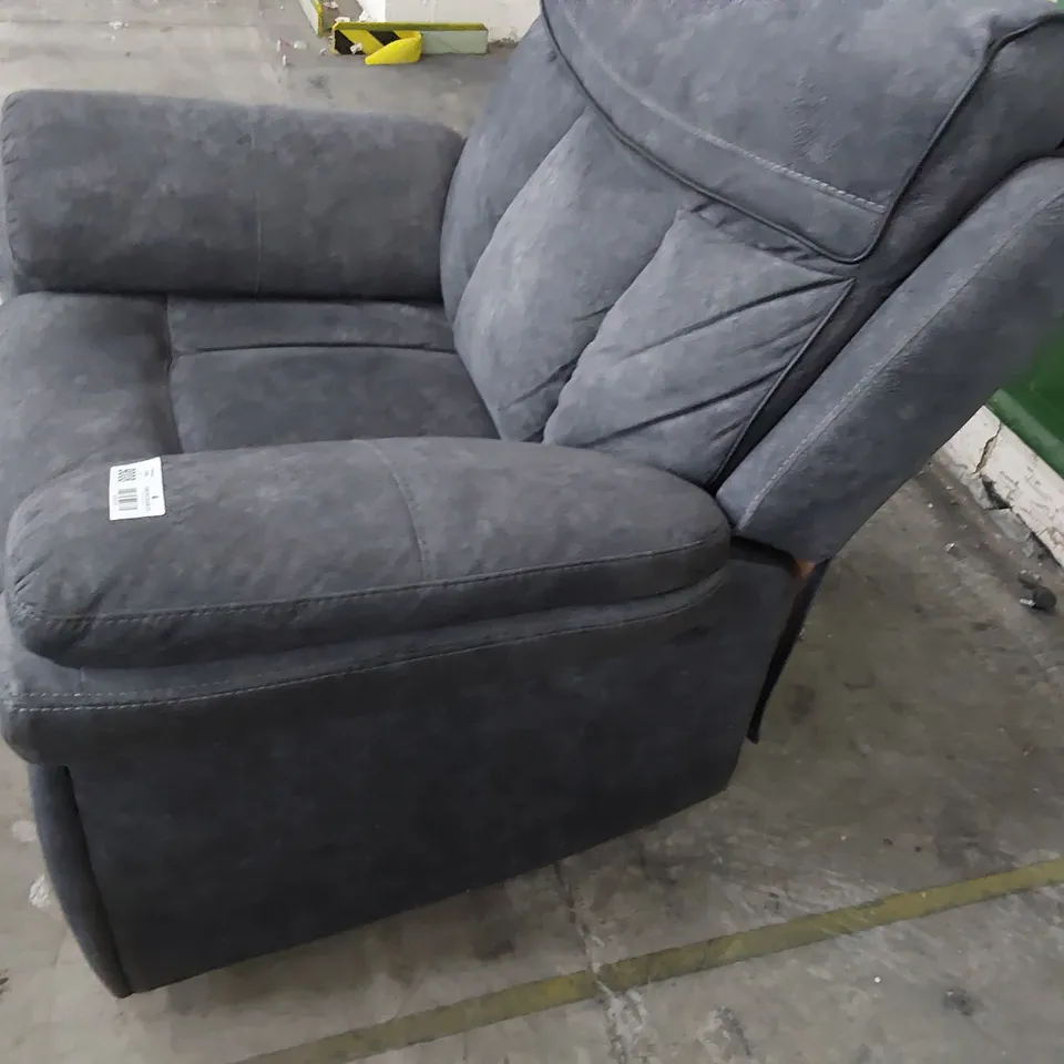 DESIGNER POWER RECLINING EASY CHAIR DARK GREY FABRIC