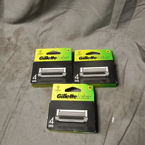3 X GILLETTE LABS CHAMPIONS LEAGUE 4 PACK RAZORS