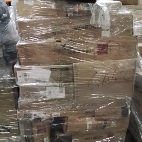 PALLET OF ASSORTED HOUSEHOLD GOODS AND PRODUCTS TO INCLUDE;TRAMPOLINE PAD,PATIO UMBRELLA,PAIR OF WHITE SHOES